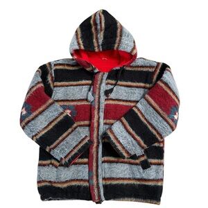 Nepali Wool Hooded Jacket Striped Size Small
